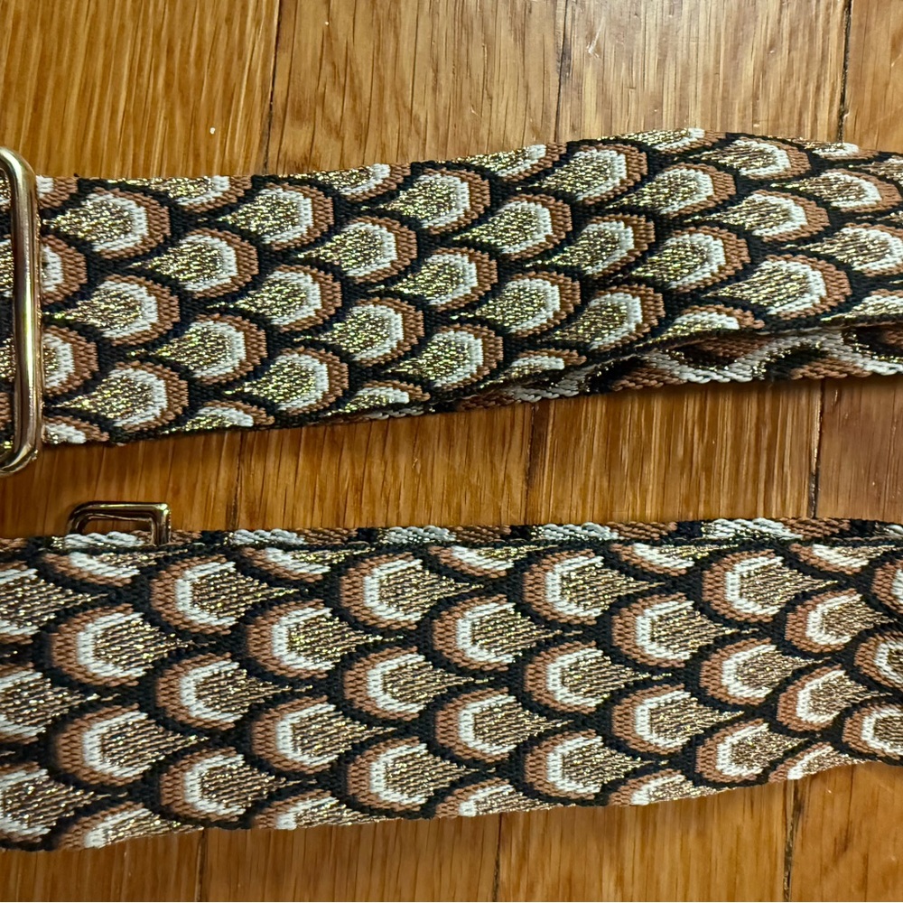 Pompom London Bag Strap in Maple Metallic Peacock